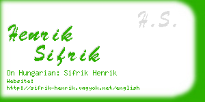 henrik sifrik business card